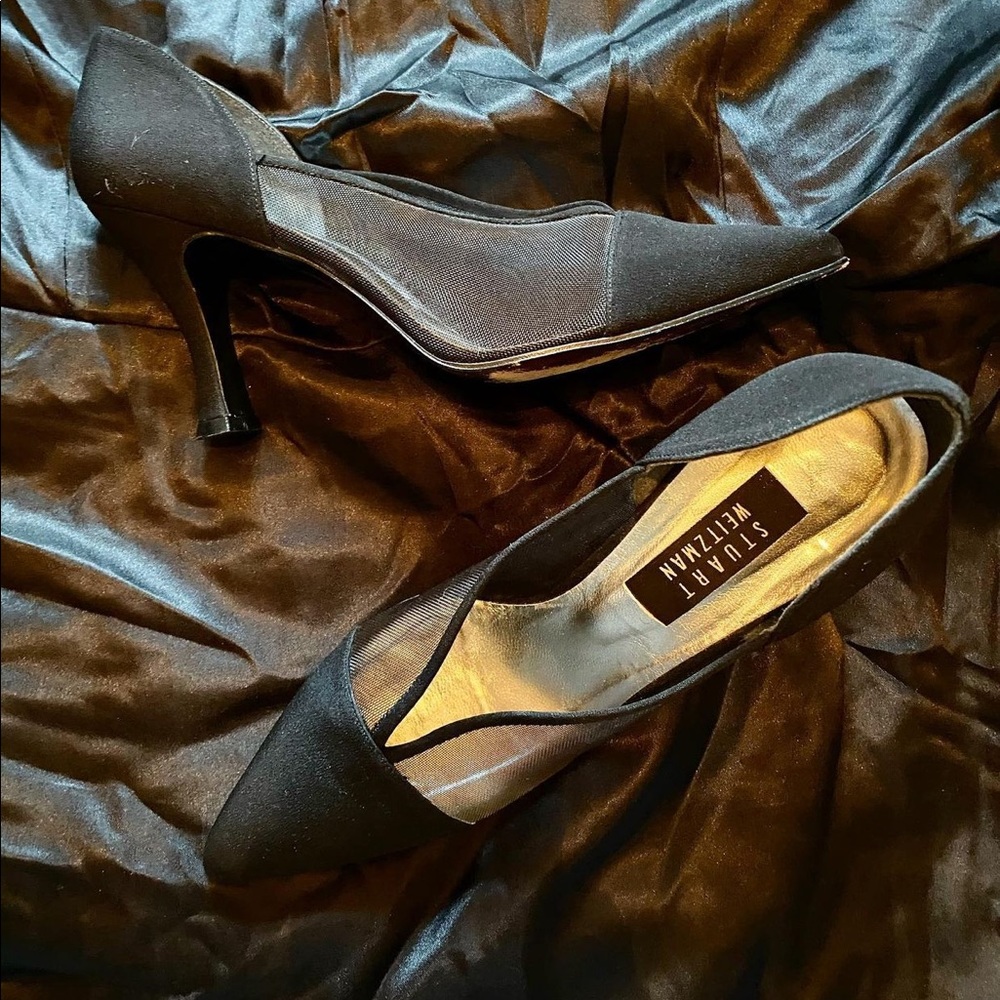 Stuart WEITZMAN black mesh heels size 9